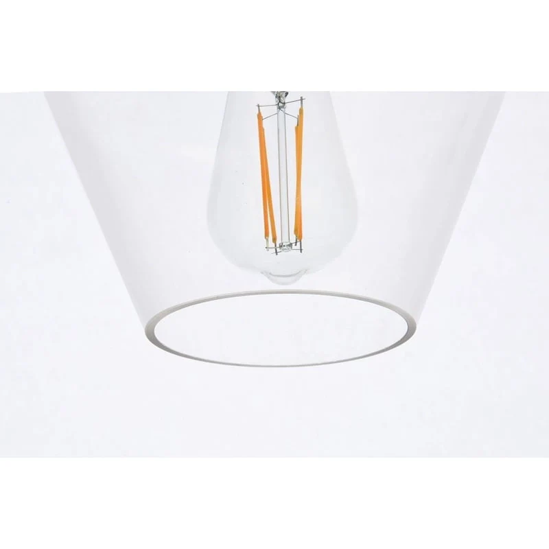 Garrett 1-Light Plug in Pendant with Clear Shade - Black - 8  Diameter