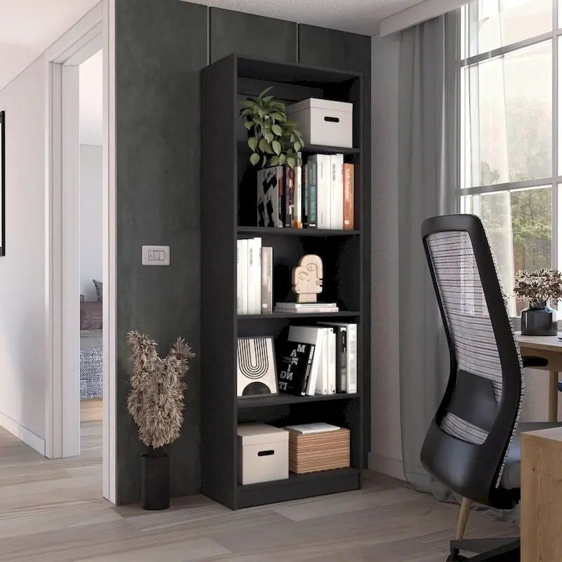 Home 4 Shelves Bookcase with Multi-Tiered Storage