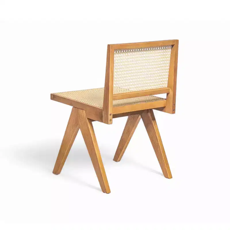 Christopher Knight Home Sepp Rubberwood and Cane Armless Dining Chair with V-Shaped Legs(Set of 2)
