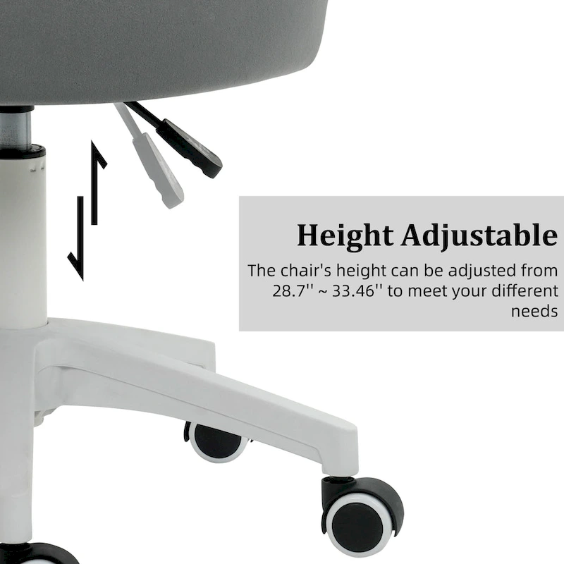 XINMICS Modern Velvet Task Chair 360 Swivel Adjustable Height Office Chair