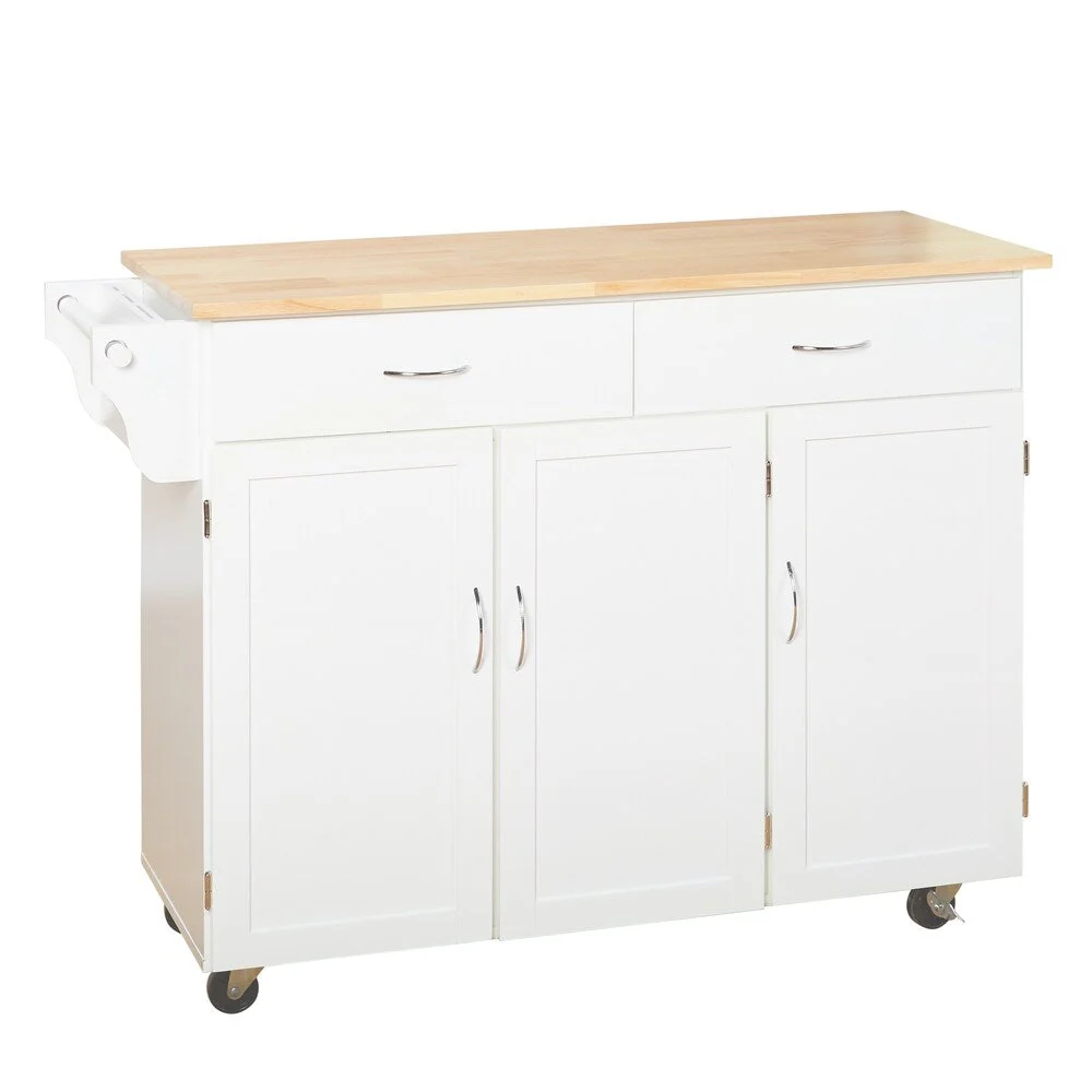 Simple Living Addie Kitchen Cart with Wood Top