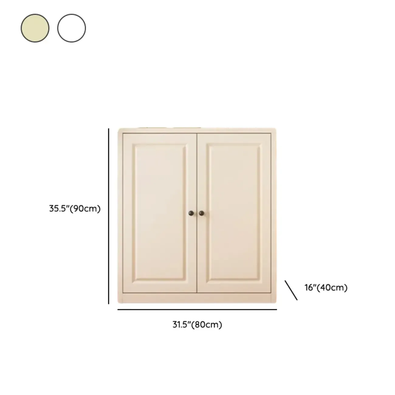 Narrow Metal White Buffet Cabinet with Drawer