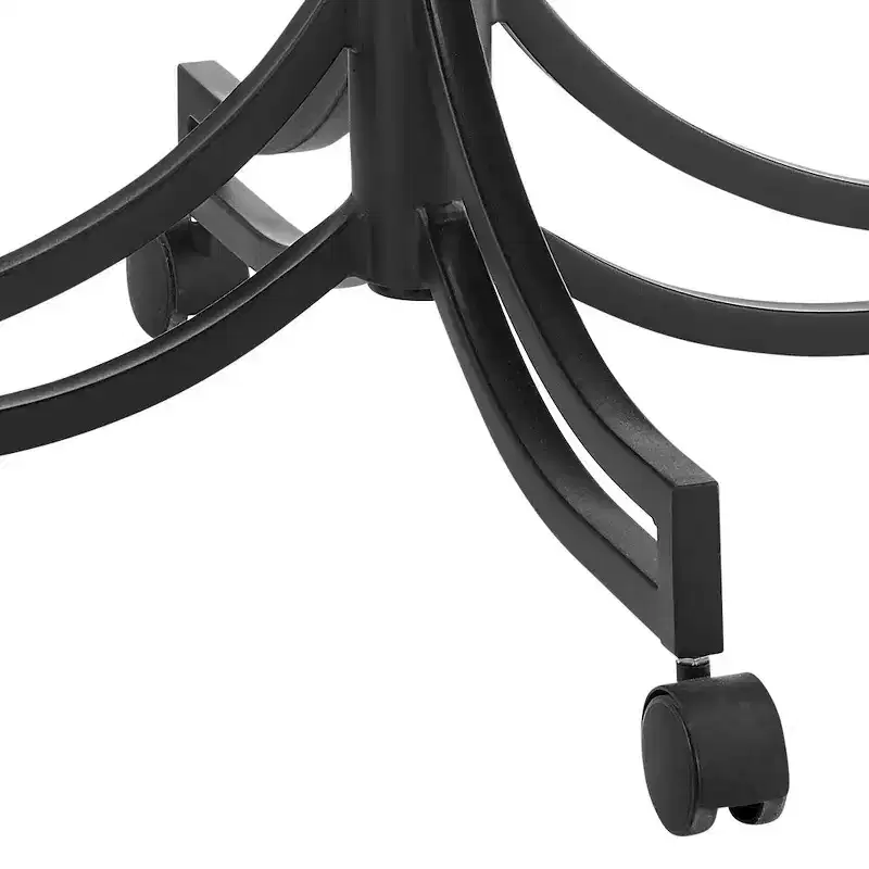 Armen Living,Tibet Swivel Rolling Dining Chair with Matte Black Iron