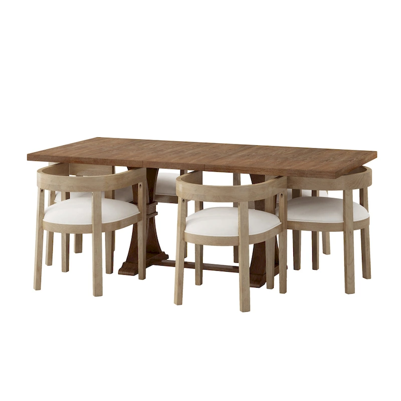 Hudson Fabric and Wood 7 Piece Dining Set by Christopher Knight Home