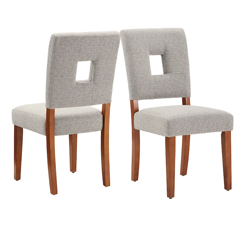 Calvados Upholstered Fabric Keyhole Dining Chairs (Set of 2) by