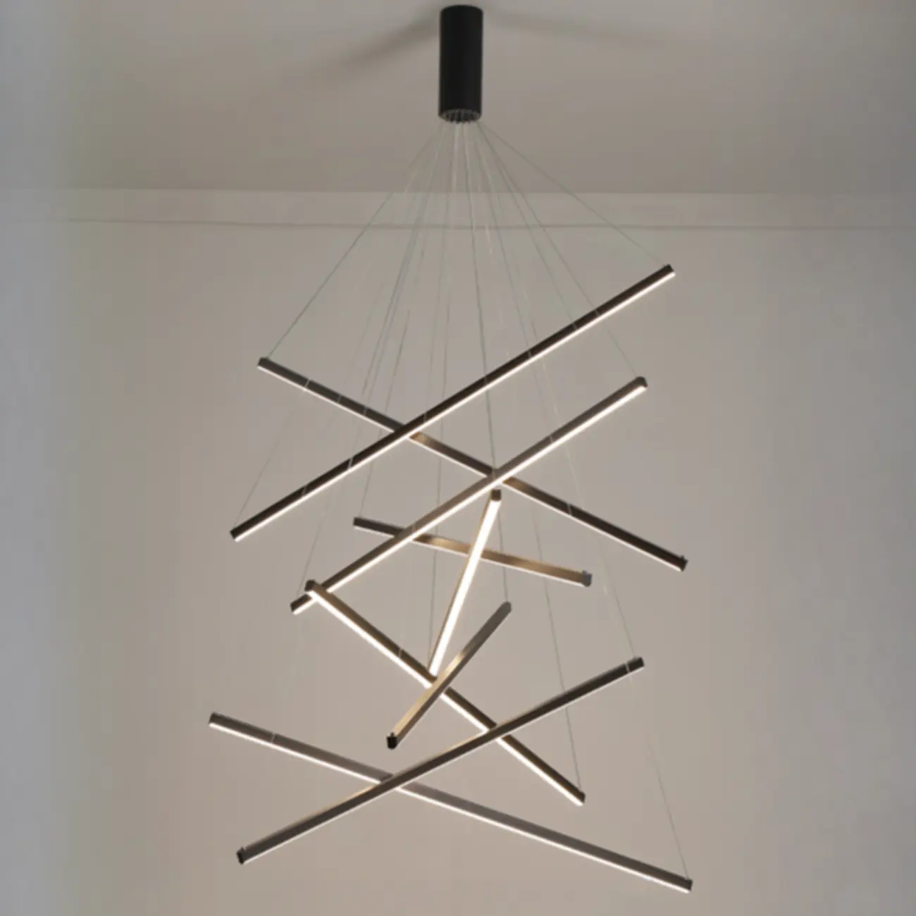 Modern Geometric Linear Sputnik Chandelier