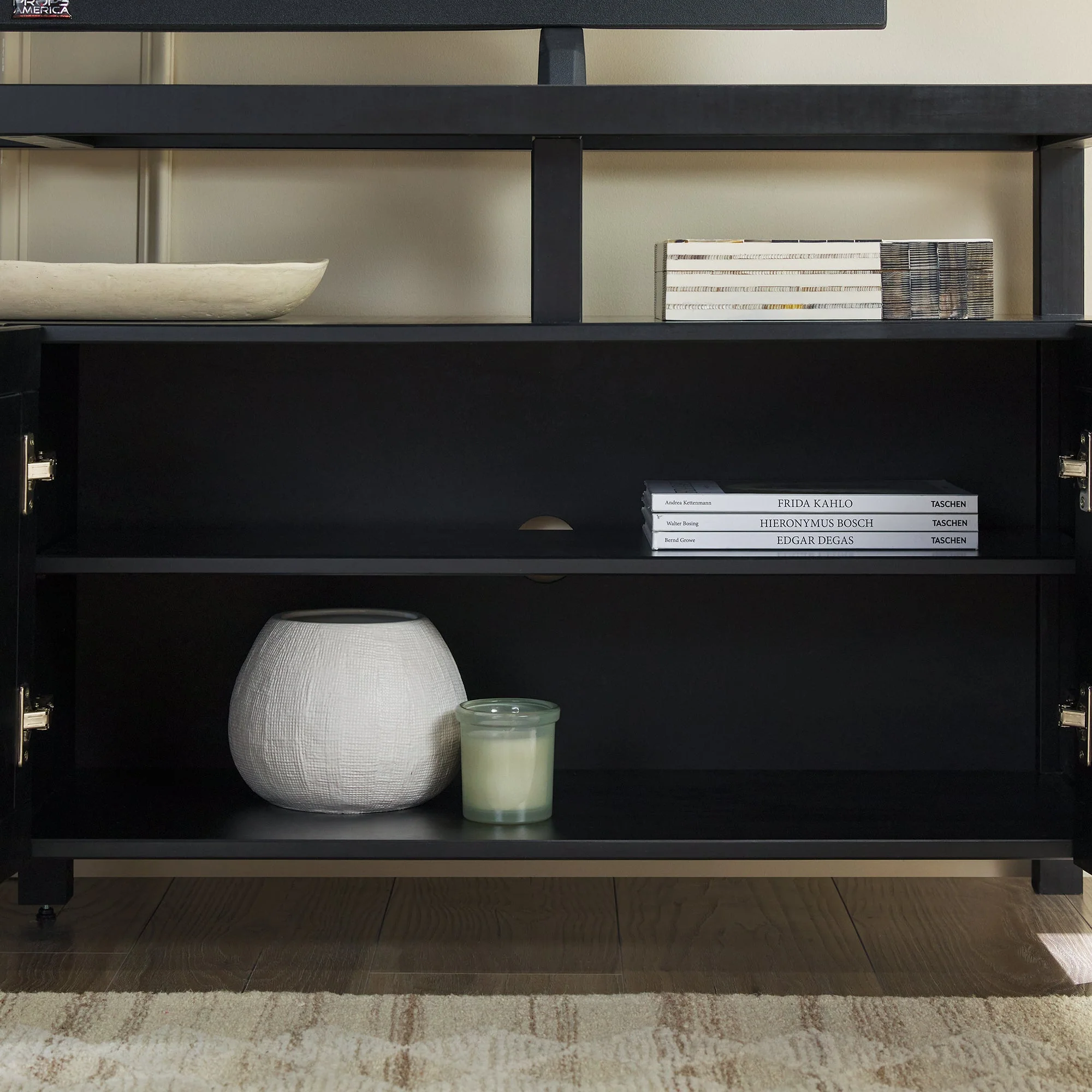 Isla Modern TV Stand with Glass Top