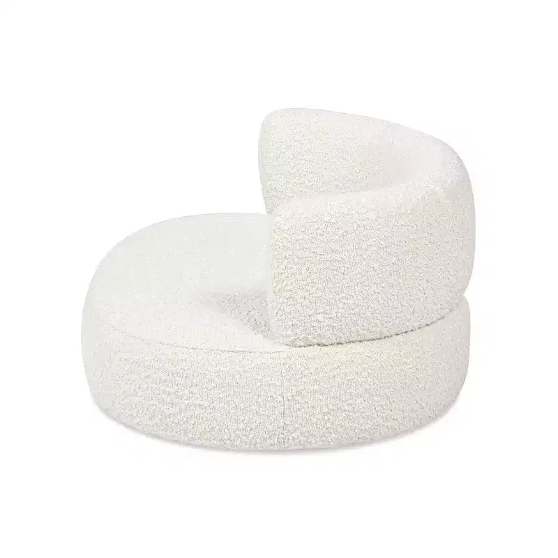 36 Curved Dog Sofa Bed, Medium, Ivory White Boucle