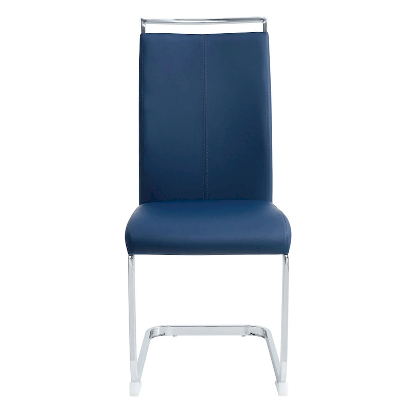 Set of 4 Modern Dining Chairs,High Back Side Chair with C-shaped Tube Chrome Metal Legs