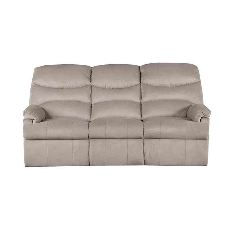 Velvet Upholstered Manual Motion Recliner Sofa