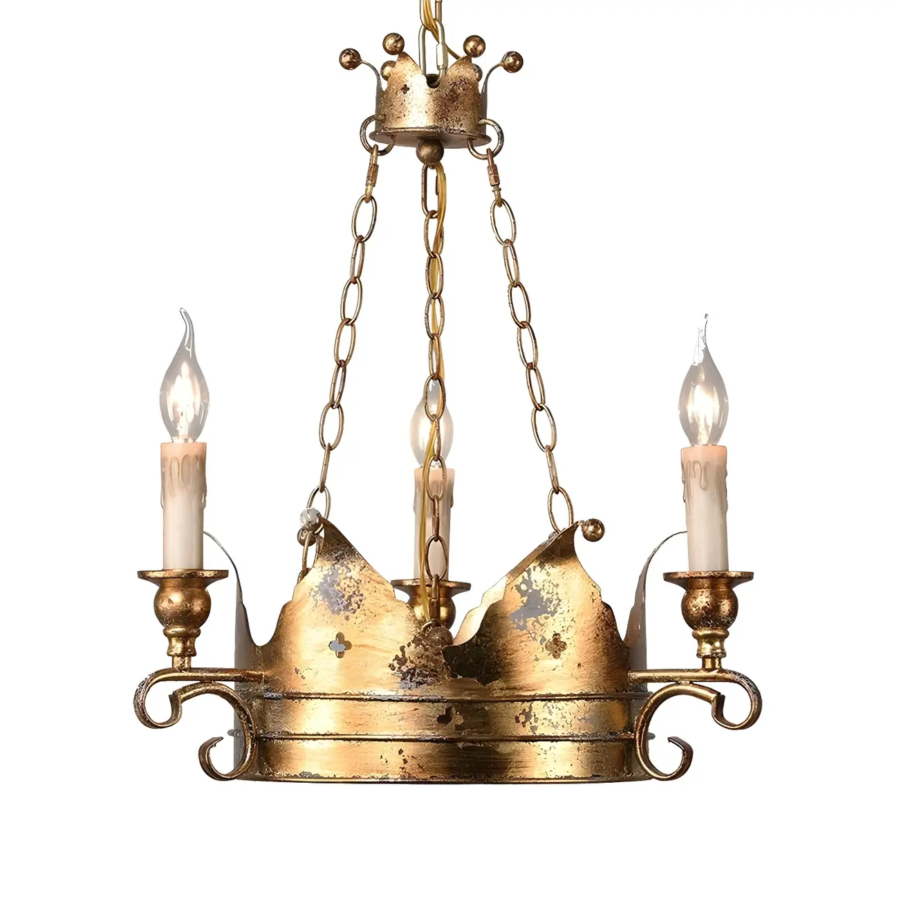 Gold Crown Iron Structure Royal Style Chandelier