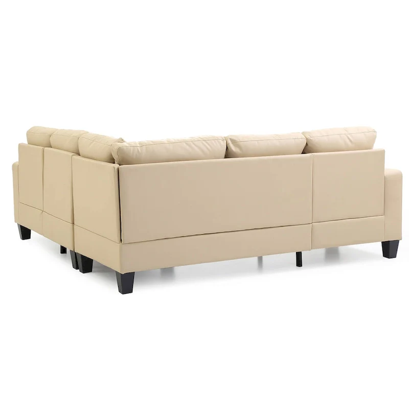 Newbury 82 in. W 2-piece Faux Leather L Shape Sectional Sofa - 32 L x 82 W x 35 H