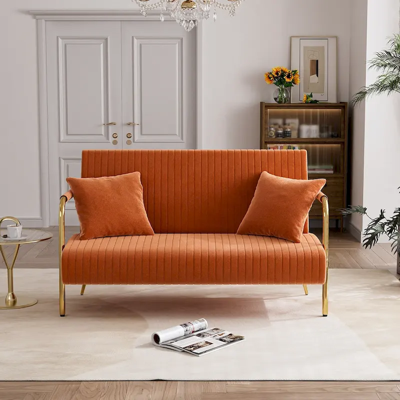 Ouyessir Upholstered Loveseat, Tufted Back Couch, Accent Armchair with 2 Pillows