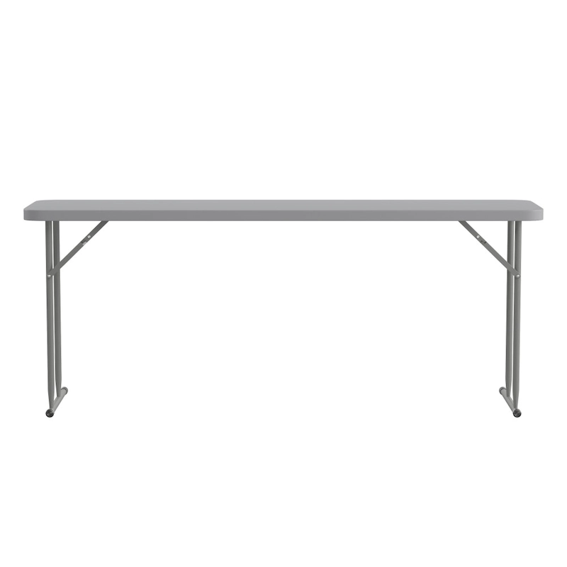 6-Foot Rectangular Granite White Plastic Folding Training Table