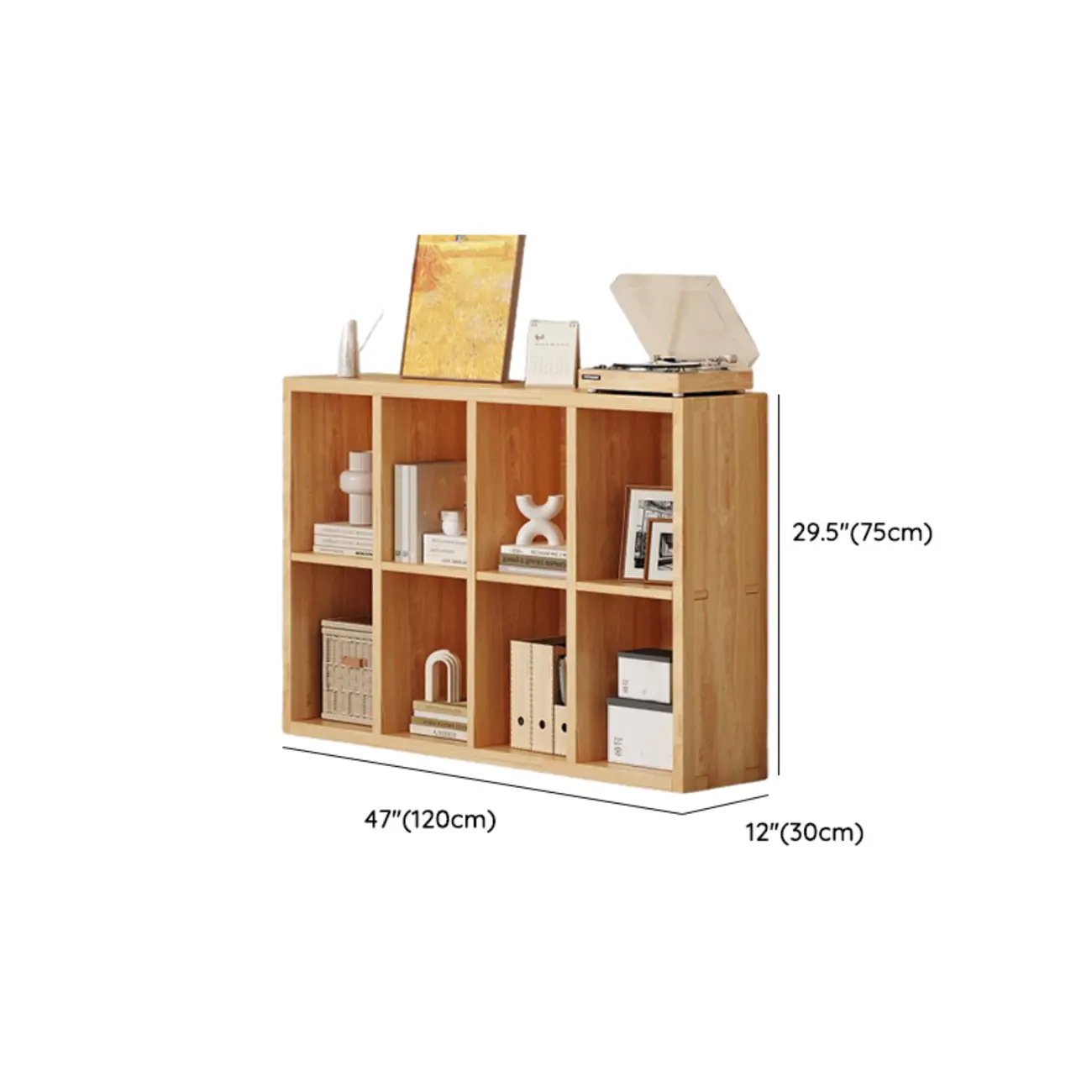Modern Modular Rectangular Lateral Pine Wood Bookcase