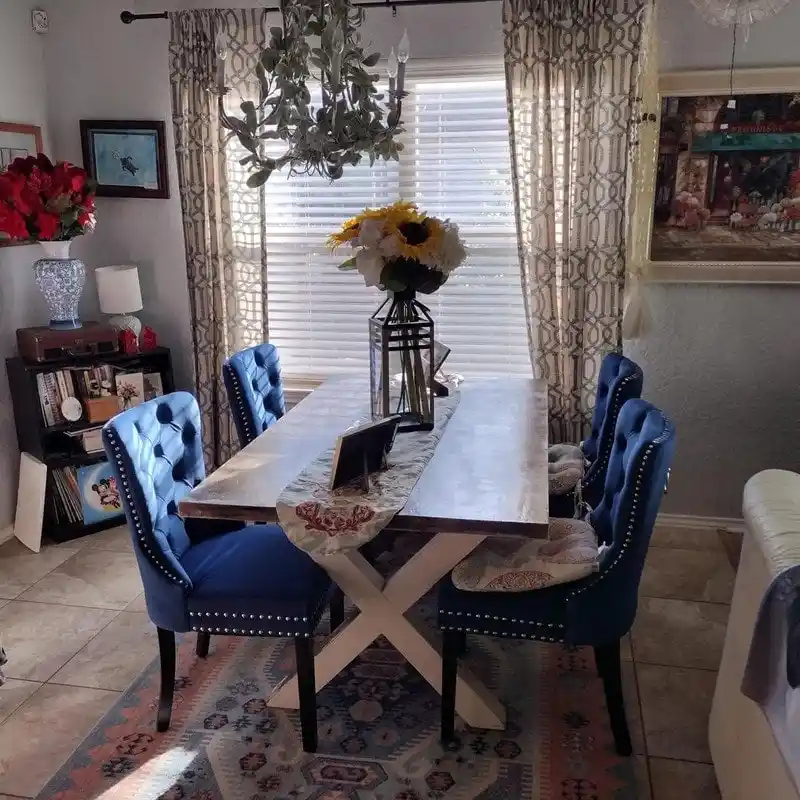 Solid Wood Velvet Upholstered Dining Chair Set of 4