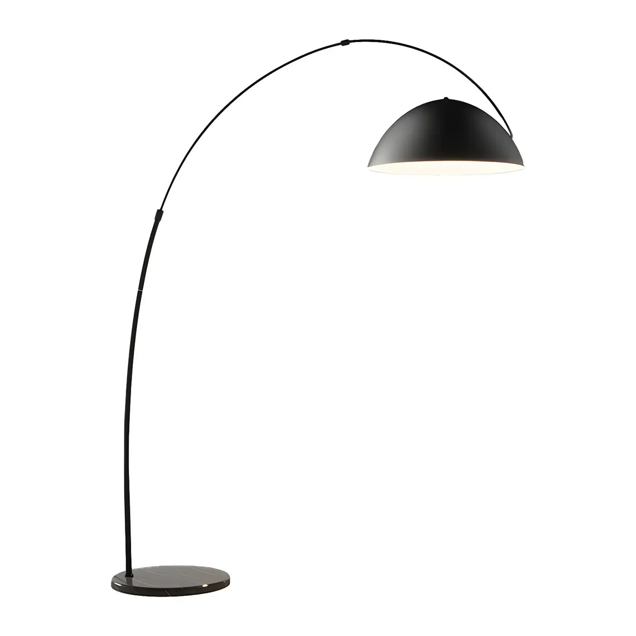 Black Dome Iron Arched Floor Lamp with Foot Switch