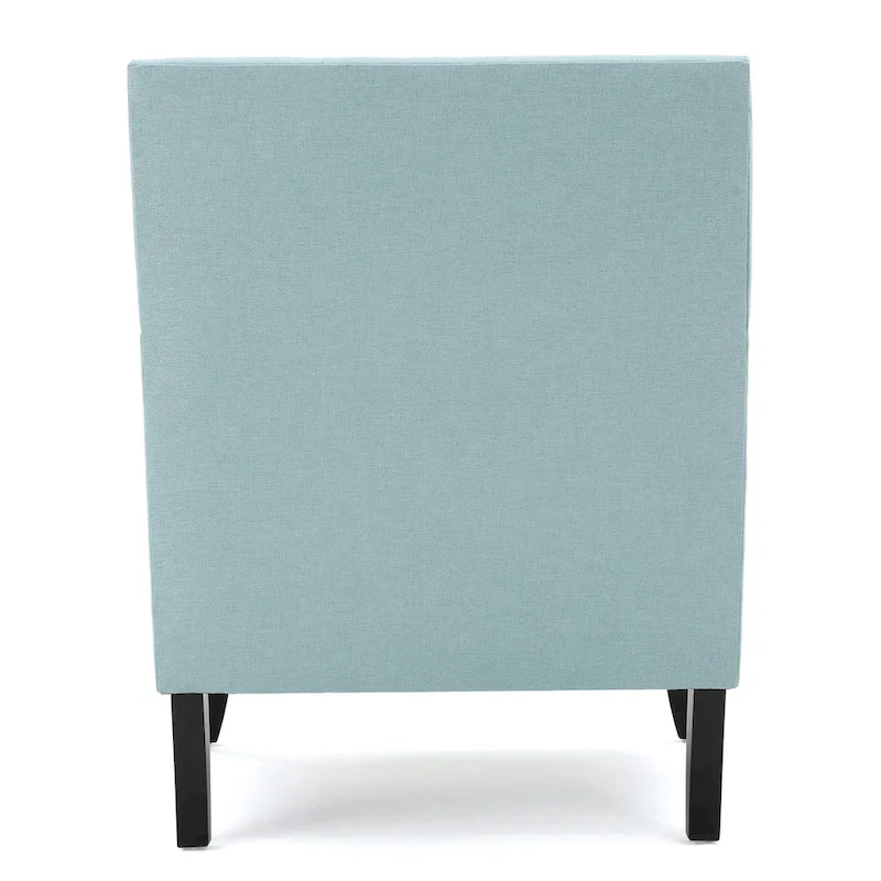 Studded Fabric Club Chair – Light Blue / Teal / Grey, Single Seat