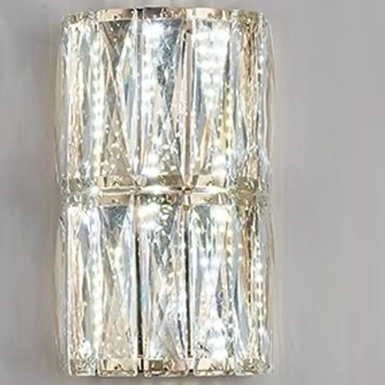 Direct-wired Steel Wall Sconce with Crystal Shade