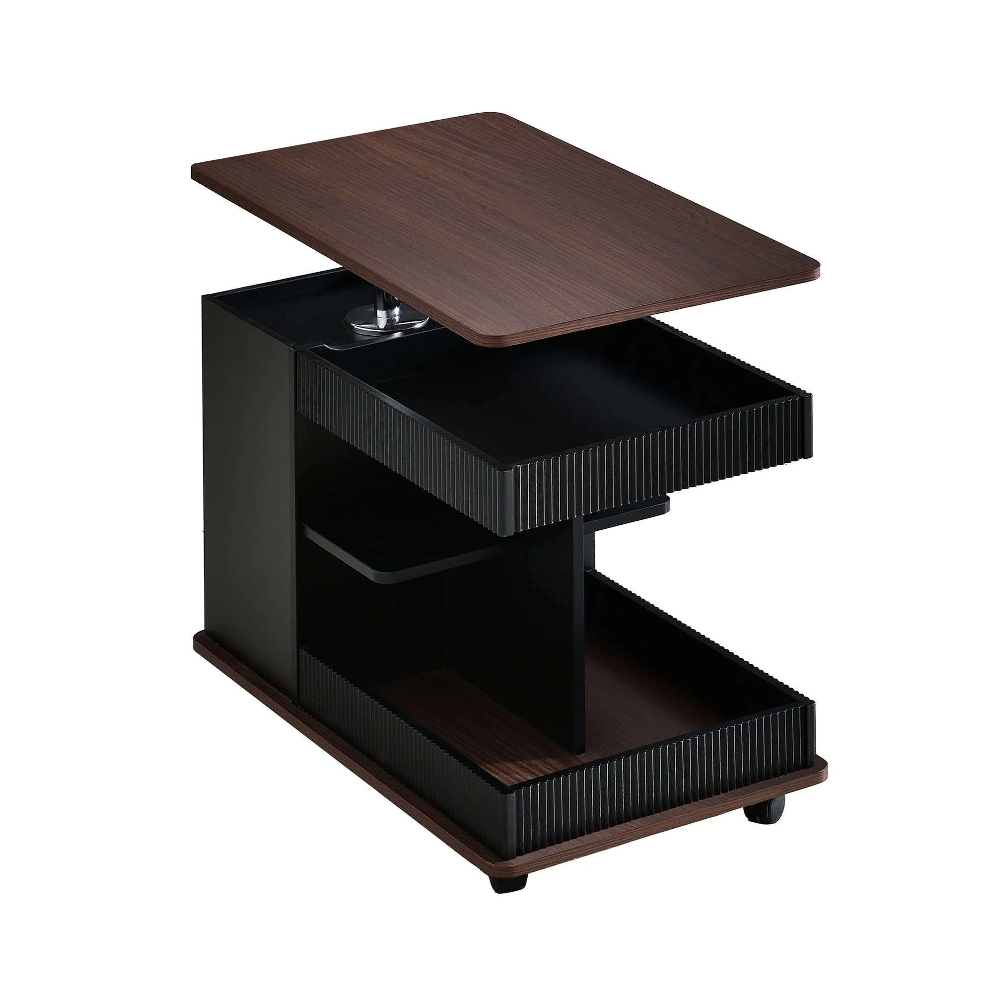 Walker Edison | Modern Multifunctional Adjustable Side Table with Lift-Top