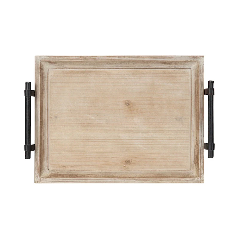 Kate and Laurel Bruillet Wooden Footed Tray - 12x16