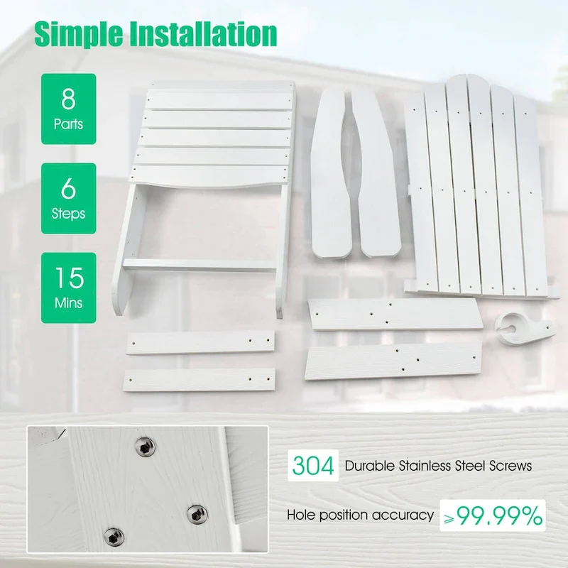 Costway Adirondack Chair HIPS Adirondack Chair with Cup Holder & - See Details