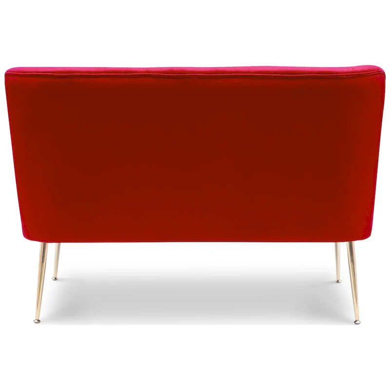 Upholstered Velvet Polyester 46 Wide Loveseat - Armless/ Scalloped Back