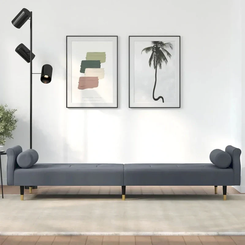 Velvet Sofa Bed Loveseat with Cushions – 85 x 35 x 27.6