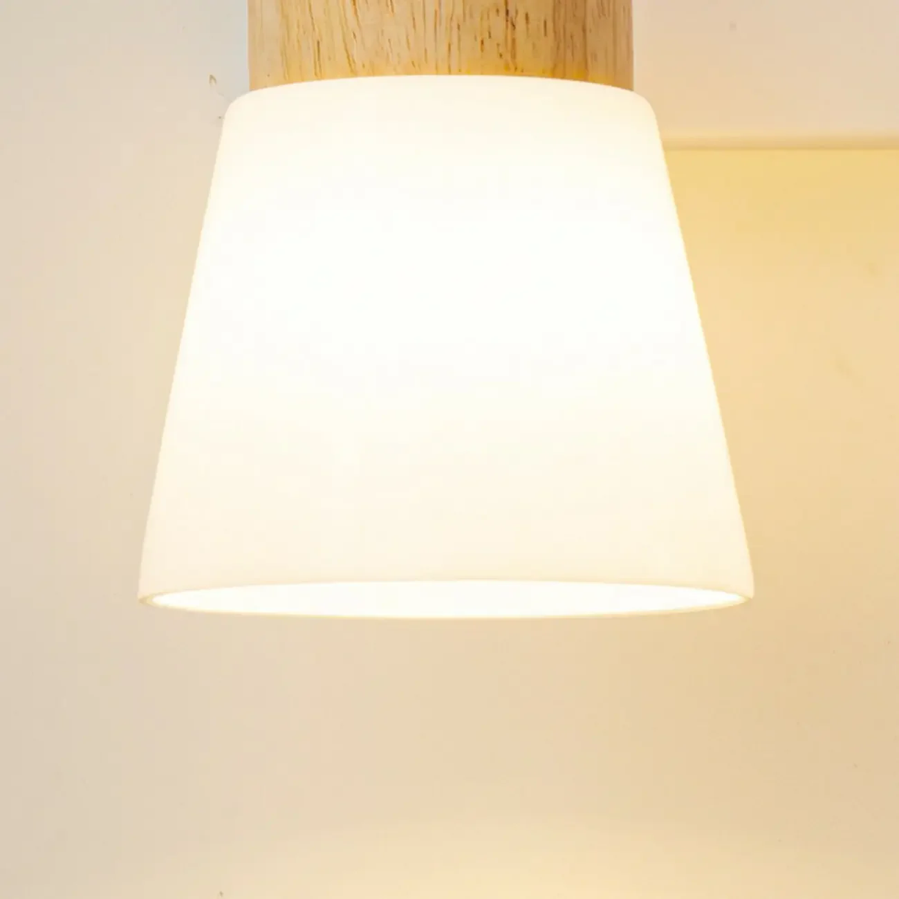 Mini White Natural Wood Metal Wall Sconce