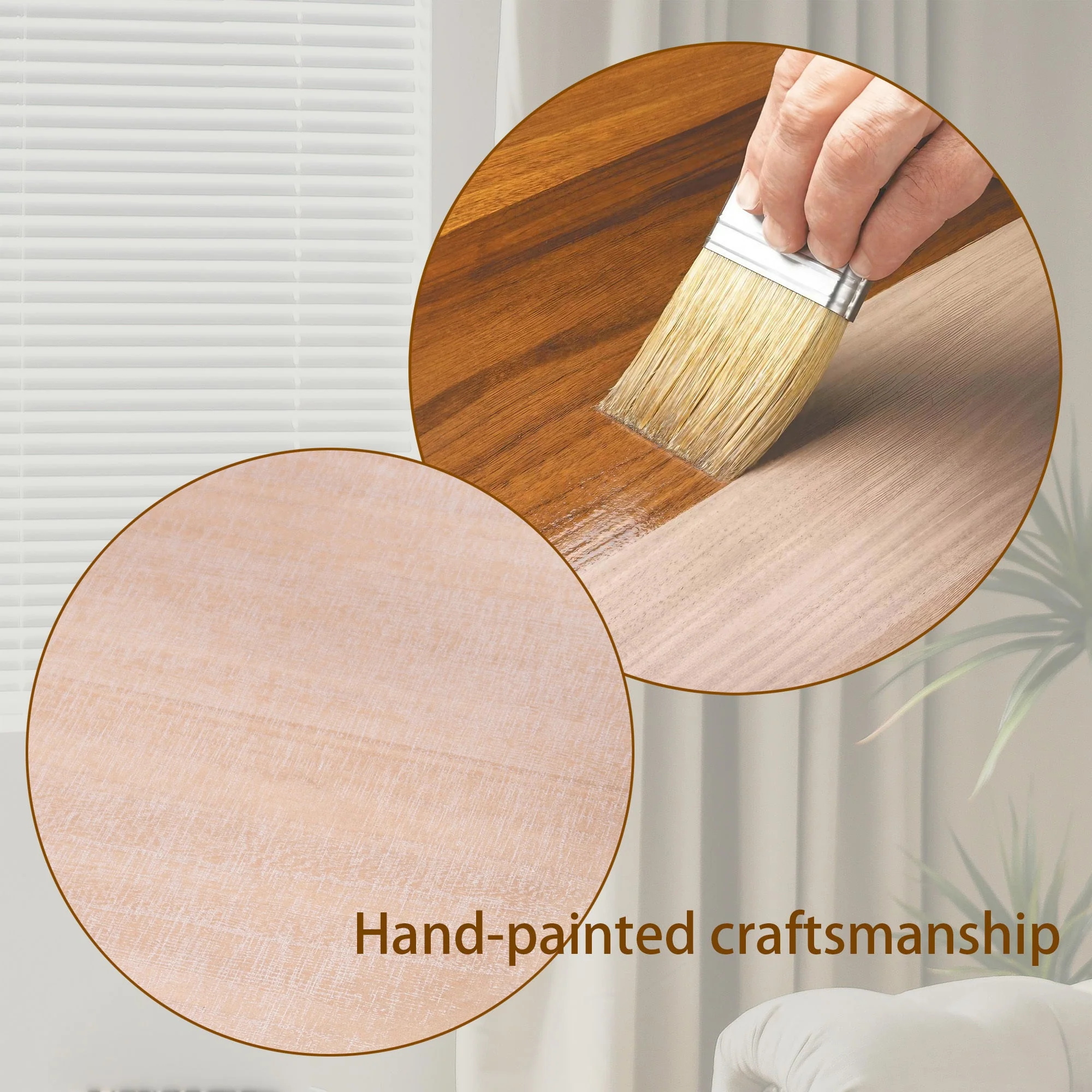 Walker Edison | Modern Natural Finish 31 in Round Wood Coffee Table