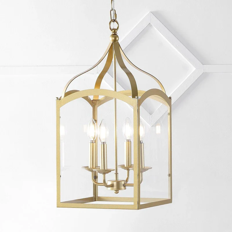 Ruth 11  4-light Lantern Metal/Glass LED Pendant by JONATHAN Y