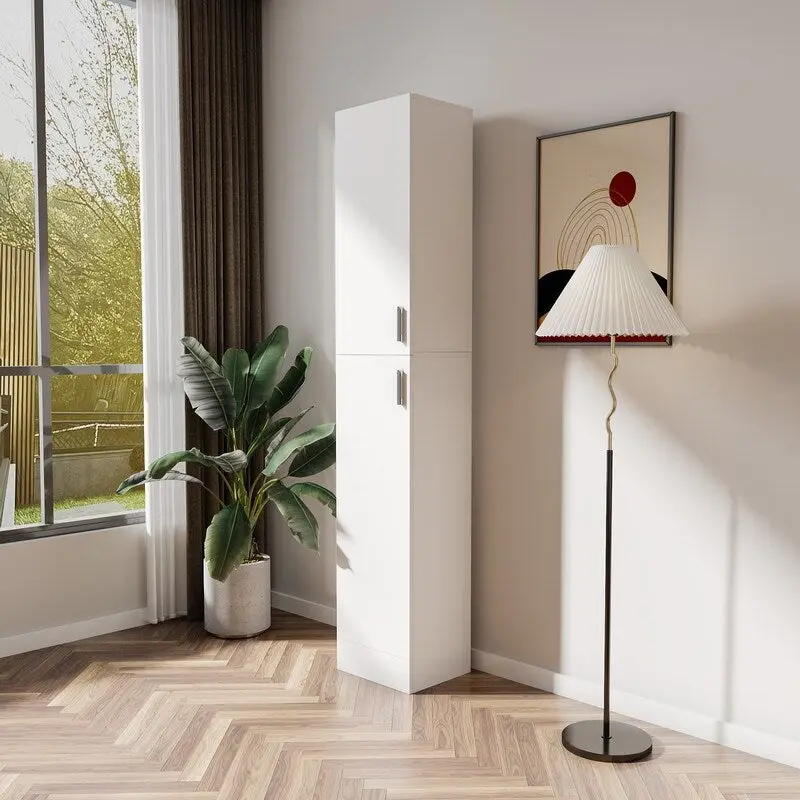 Freestanding Kitchen Cabinet with adjustable Shelves and two Doors