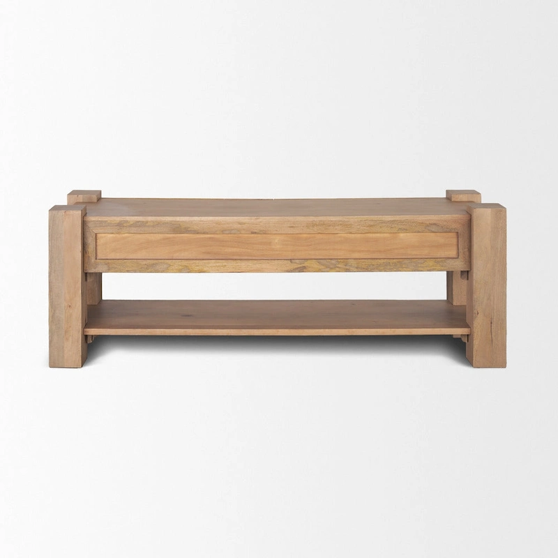 Beth Light Brown Wood Media Console - 70.0L x 20.0W x 24.0H