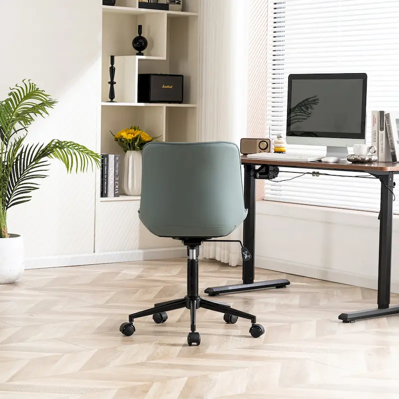 Armless Home Office Desk Chairs with Wheels Rolling Task Chair
