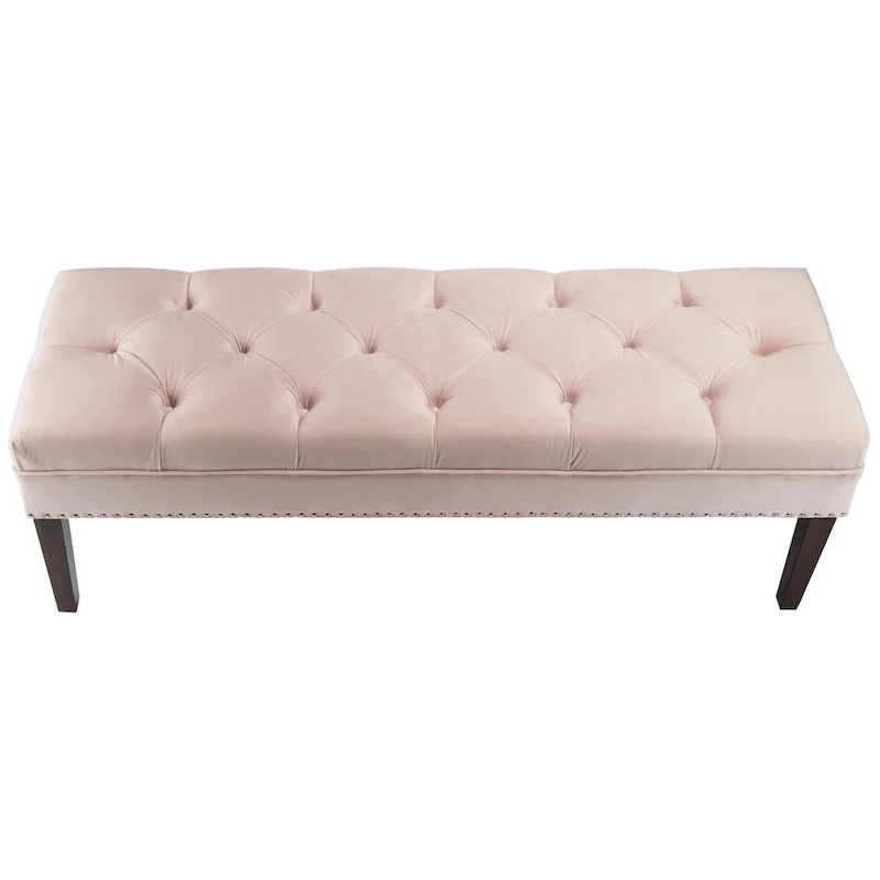 Mid Century Modern Tufted Upholstered Living Room Bench