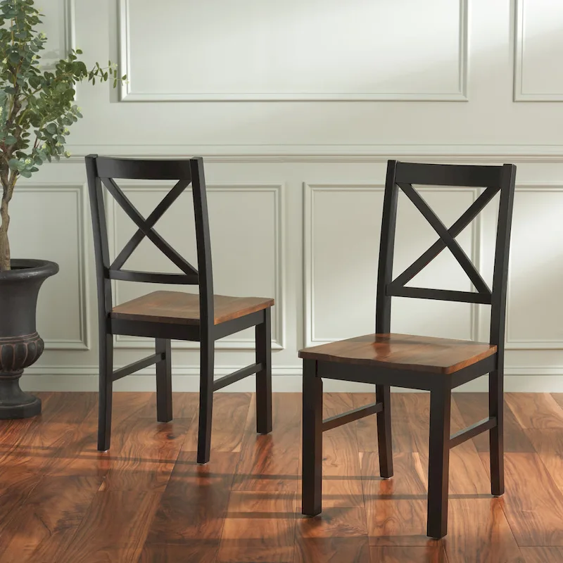 White/Natural Dining Chair - 17.5 W x 19.5 L x 37 H