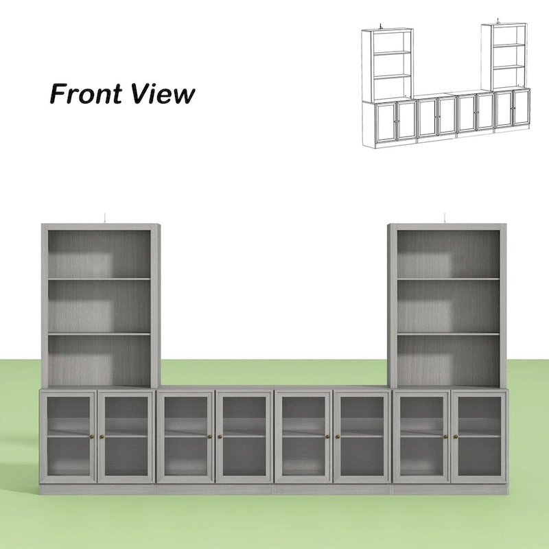 Home Media Center Sleek Design with Ample Shelving and Glass Accents