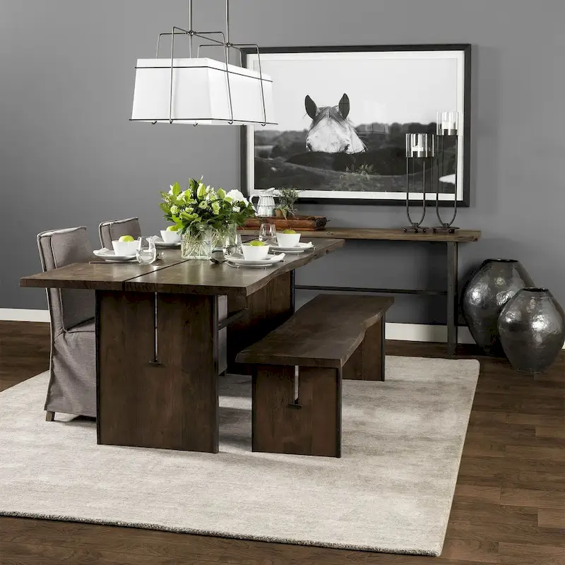 Ledger I Brown Solid Wood w/ Live-Edge Dining Bench - 70W x 17D x 18H