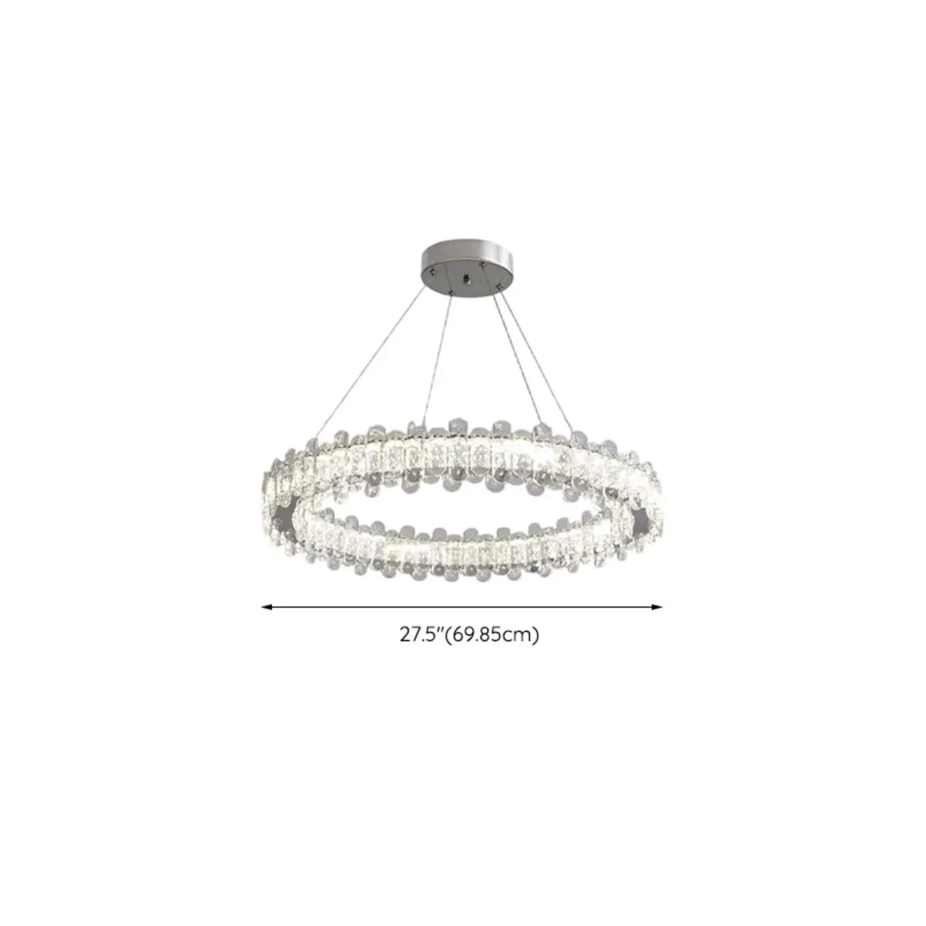 Gold Crystal Circular Glass Beads Modern Chandelier