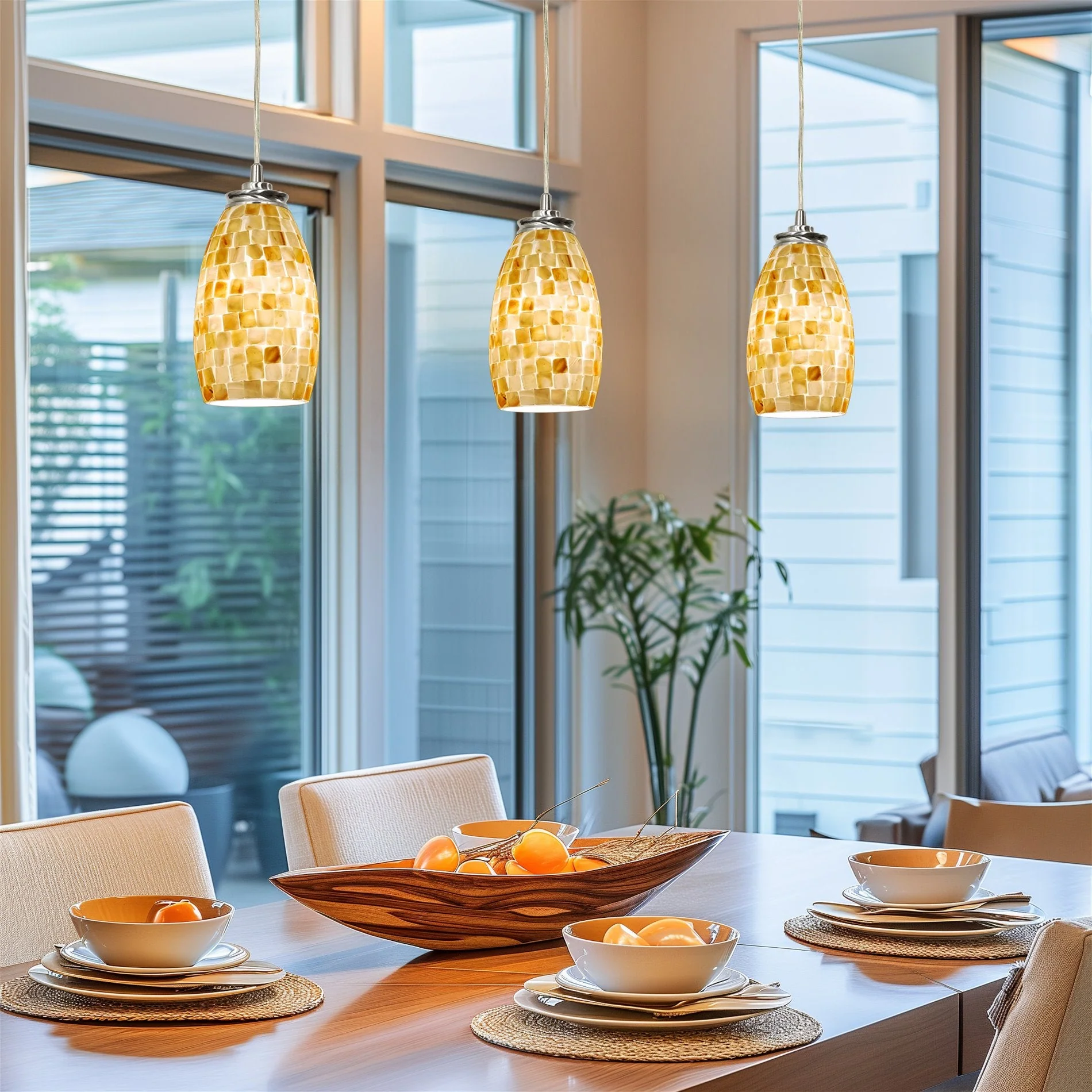 Coast 7 Hand-Crafted Mosaic Sea Shell Glass Shades / Replacement Glass, 2-Pack