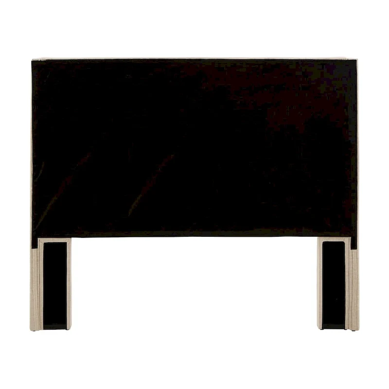 Full Wingback Button-Tufted Headboard, Beige/Dark Grey/Grey, Linen