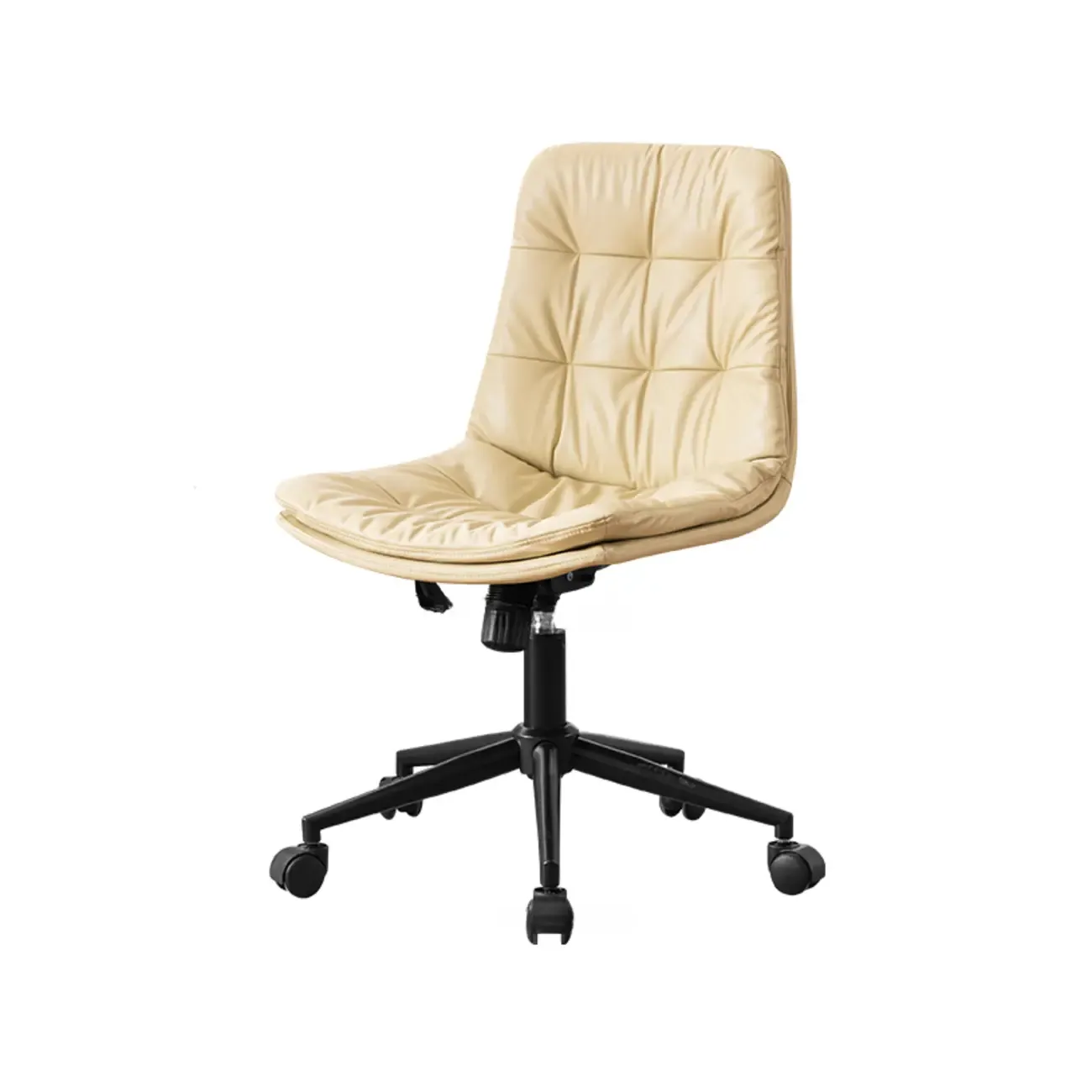 Modern Beige Leathaire Adjustable Swivel Office Chair