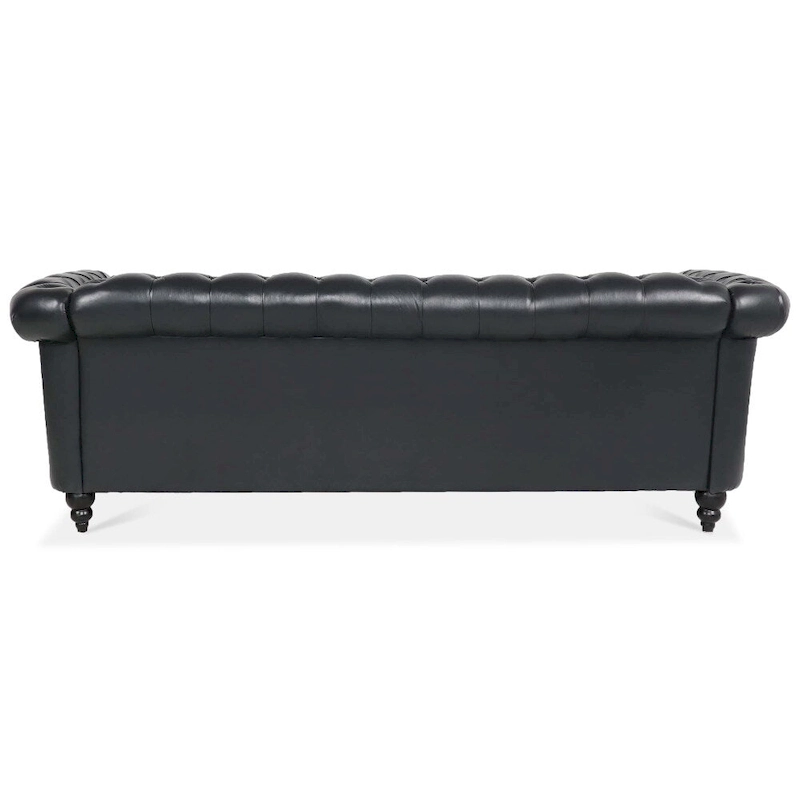 84.65 PU Rolled Arm Chesterfield 3 Seater Sofa