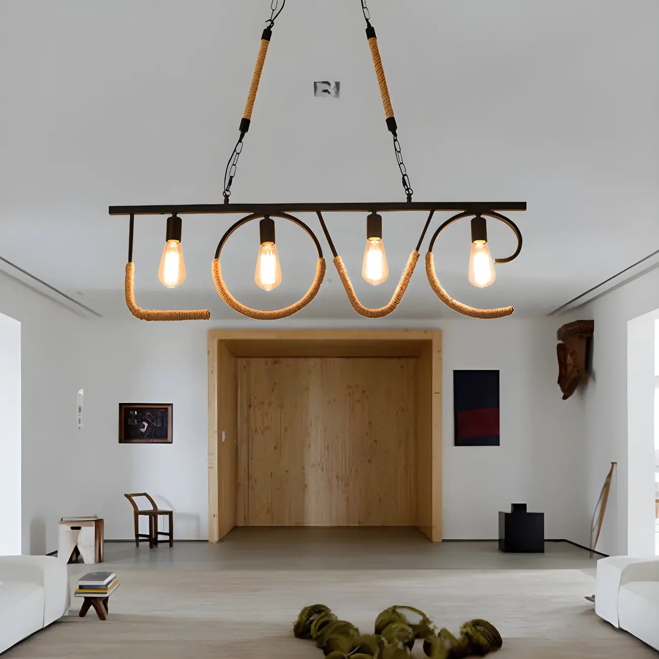 Industrial Metal LOVE Design Island Pendant Light for Kitchen