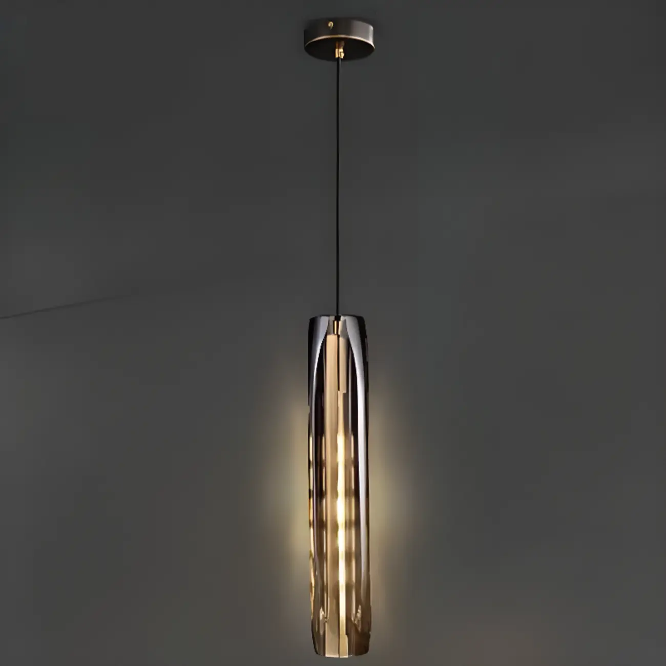 Modern Cylinder Crystal Pendant Light LED for Kitchen Dining