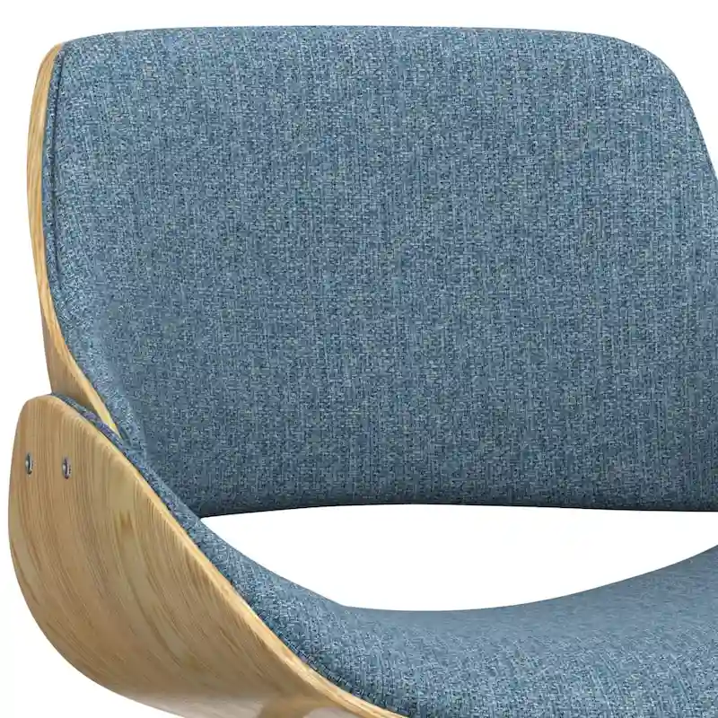 WYNDENHALL Malone Mid Century Modern Bentwood Dining Chair with Light Wood in Polyester linen - 22.8 D x 20.9 W x 30.9H