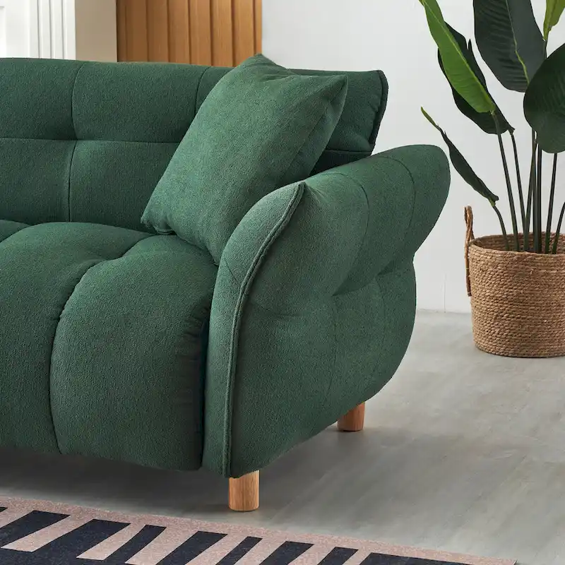 Upholstered 3-seater Sofa with Matching Pillows