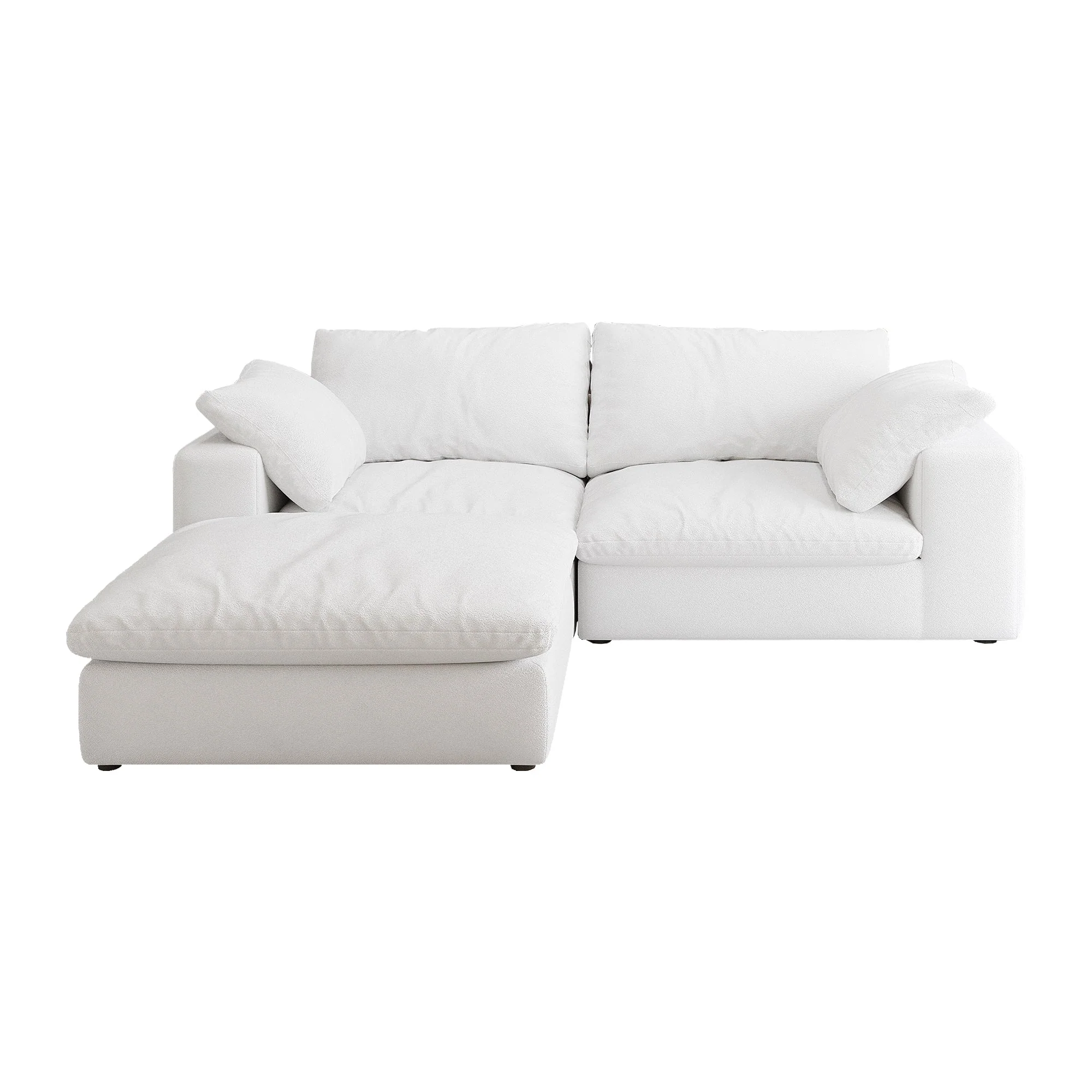 Walker Edison | Cloud Down Filled Comfort Modular Sectional Sofa Couch with Storage Ottoman