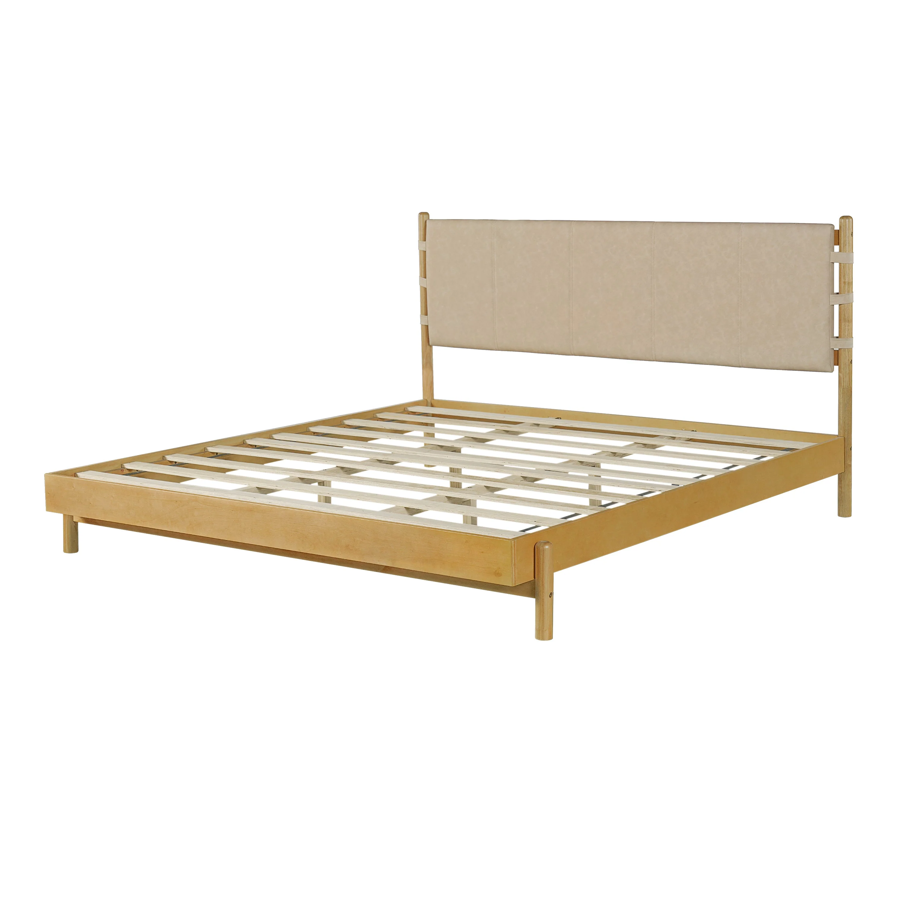 Mid Century Modern Upholstered Headboard Bedframe