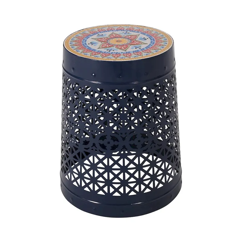 Lace Cut Metal Side Table